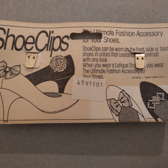 Vintage Goldtone Shoe Clips with Multicolor Embellishments - Picture 2 of 2